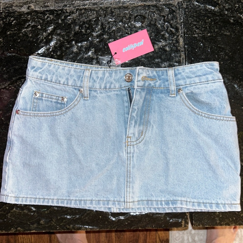 Edikted denim mini skirt XS NWT